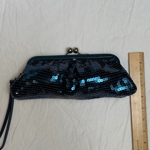 COACH Blue Sequin Wristlet Clutch - Picture 2 of 4
